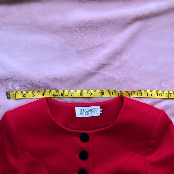 Vintage red coat with lace - Picture 4 of 7